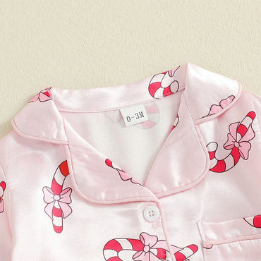 Long Sleeve Candy Cane Baby Jumpsuit