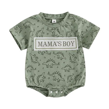 Mama's Boy Dino Baby Romper Green 0-3 M