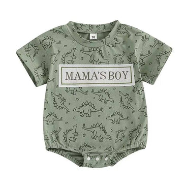 Mama's Boy Dino Baby Romper Green 0-3 M