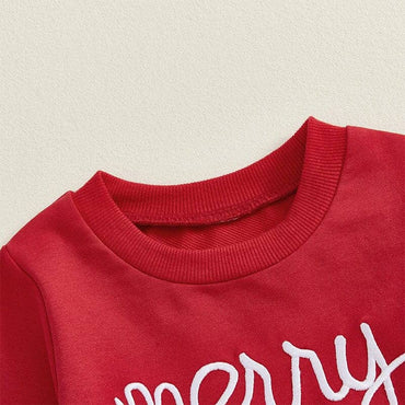 Long Sleeve Merry Plaid Skirt Toddler Set