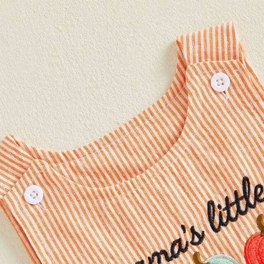 Mama's Little Pumpkin Striped Baby Romper