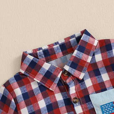4th of July Plaid Toddler Shirt