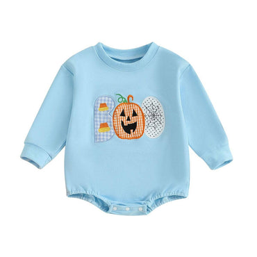 Long Sleeve Boo Baby Bodysuit Blue 0-3 M