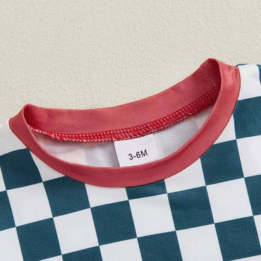 USA Checkered Baby Bodysuit