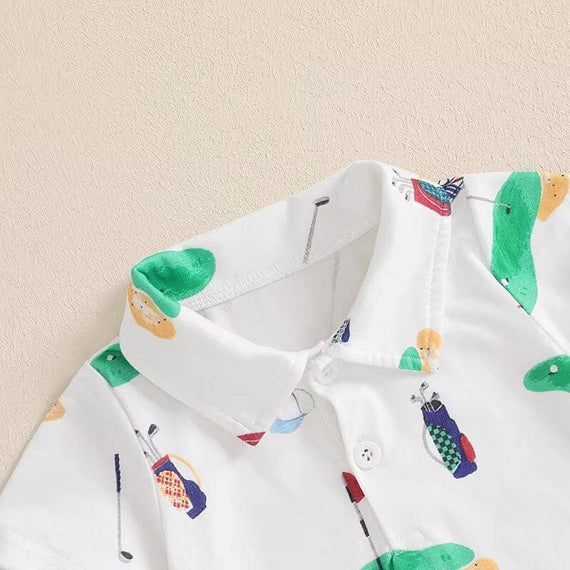 Short Sleeve Collar Golf Baby Romper
