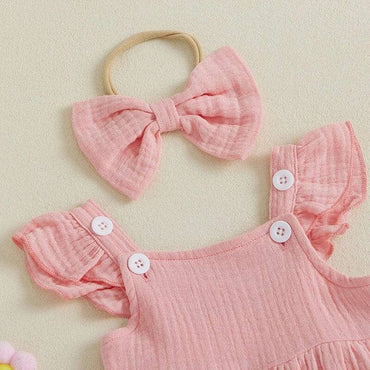 Flutter Sleeve Solid Baby Dress