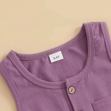 Sleeveless Solid Toddler Romper