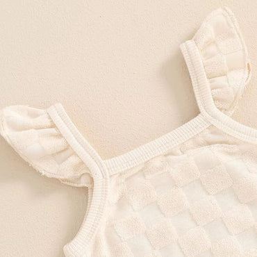 Fly Sleeve Solid Checkered Baby Set