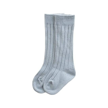 Ribbed Thigh High Baby Socks Blue 0-6 M
