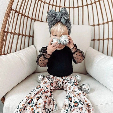 Happy New Year Flared Pants Baby Set