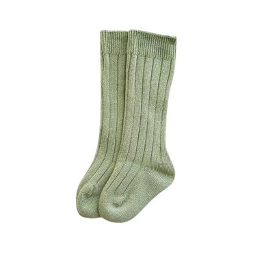 Ribbed Thigh High Baby Socks Green 0-6 M