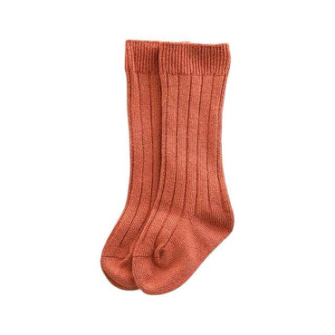 Ribbed Thigh High Baby Socks Red 0-6 M