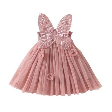 Butterfly Wings Toddler Party Dress Rose 9-12 M