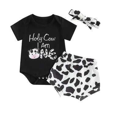 Holy Cow I'm ONE Short Sleeve Baby Set 9-12 M