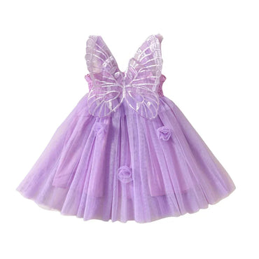 Butterfly Wings Toddler Party Dress Purple 9-12 M