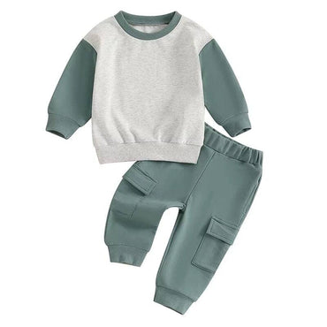 Color Block Cargo Baby Set Green 3-6 M