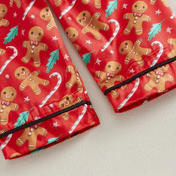 Gingerbread Candy Cane Christmas Toddler Pajama Set