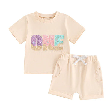 Ice Cream First Birthday Set Beige 9-12 M
