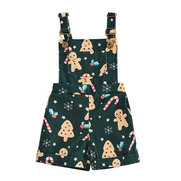 Gingerbread Cookie Overall Toddler Shorts Jumpsuit 9-12 M