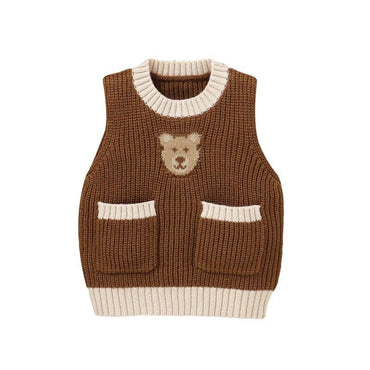 Knit Baby Vest Brown 6-9 M