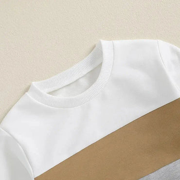 Color Block Neutral Long Sleeve Baby Set