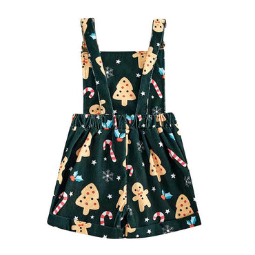 Gingerbread Cookie Overall Toddler Shorts Jumpsuit