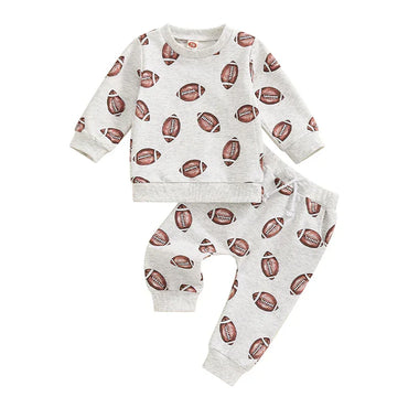 Long Sleeve Grey Football Toddler Set 3-6 M