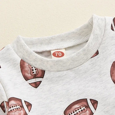 Long Sleeve Grey Football Toddler Set