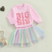 Big Sis Rainbow Tulle Skirt Set