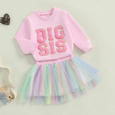 Big Sis Rainbow Tulle Skirt Set