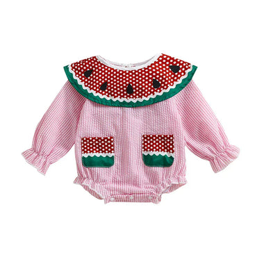 Long Sleeve Watermelon Baby Romper Pink 0-3 M