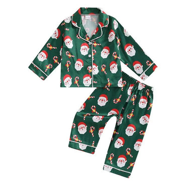 Santa Candy Cane Christmas Pajama Set