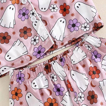 Ghost Flower Halloween Toddler Pajama Set