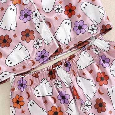 Ghost Flower Halloween Toddler Pajama Set