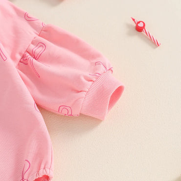 Long Sleeve Bow Baby Romper