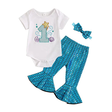 Mermaid First Birthday Baby Set 9-12 M
