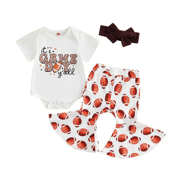 It's Game Day Ya'll Flared Pants Baby Set 0-3 M
