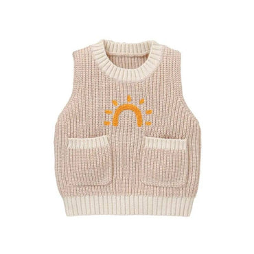 Knit Baby Vest Khaki 6-9 M