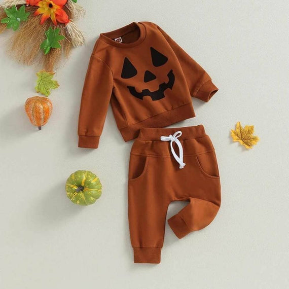 Halloween Face Brown Baby Set