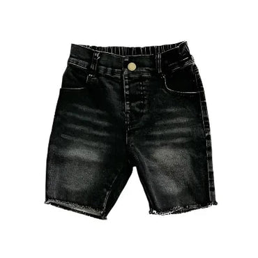 Faded Black Bermuda Denim Toddler Shorts