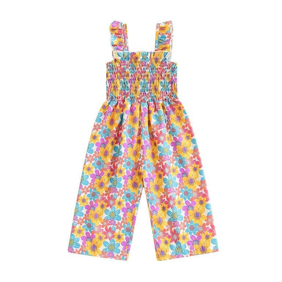 Sleeveless Floral Toddler Jumpsuit