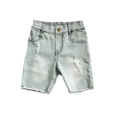 Slate Gray Bermuda Denim Toddler Shorts