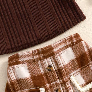 Long Sleeve Pocket Skirts Toddler Set