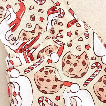 Santa Cookie Overall Toddler Shorts Jumpsuit