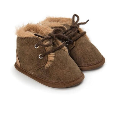 Dark Brown Faux Fur Baby Boots