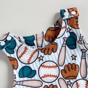 Sleeveless Baseball Baby Jumpsuit