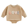 Long Sleeve Love Baby Bodysuit Khaki 0-3 M 