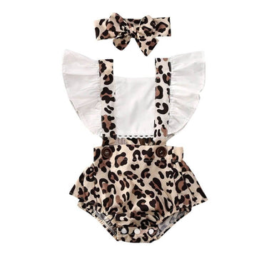 White Ruffles Leopard Baby Romper