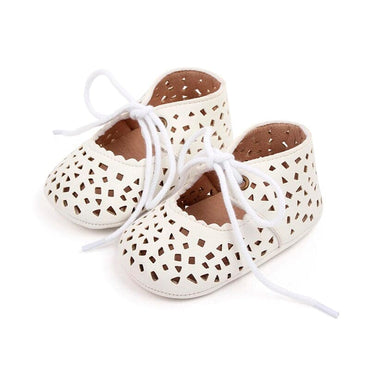 Solid Hollowed Baby Shoes White 1 