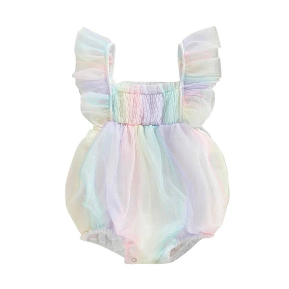 Rainbow Tulle Baby Romper